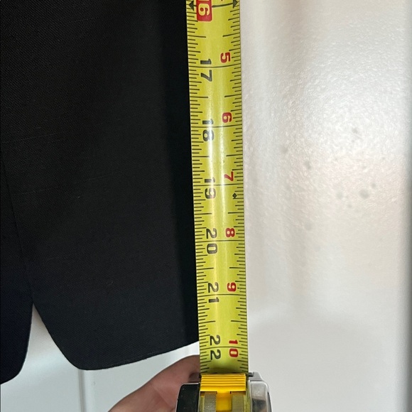 Oleg Cassini Short-Sleeve Blazer – Black, Lace Pocket Square, Vintage - Picture 4 of 6